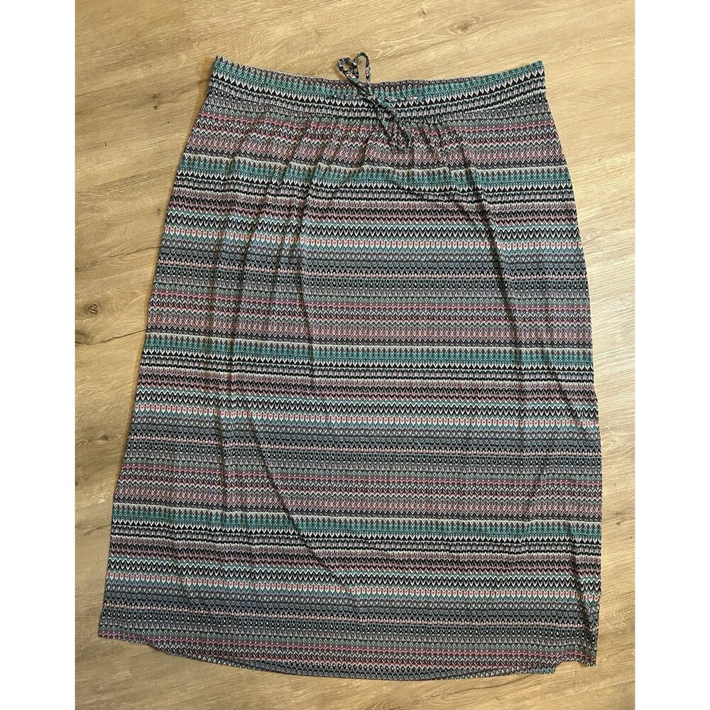Lane Bryant Maxi Skirt 26/28 Chevron Print Side Slits Stretch Boho Long Plus - Picture 10 of 13